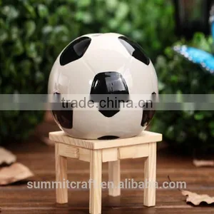 Funny Design Soccer Ball Box Mini Ceramic Money Box thumbnail-3