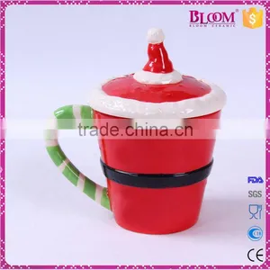 Wholesale Cheap Christmas Gift Ceramic Mug With Lid thumbnail-3