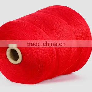 China Wholesale Dope Dyed Red Color Pure 100% Cotton Yarn Weaving 30/1 In Stocks thumbnail-3