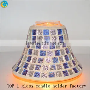Glass Mosaic Antique Candlestick Holders thumbnail-4