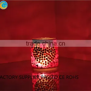 Wedding Pink Handing Mosaic Glass Candle Votives thumbnail-5