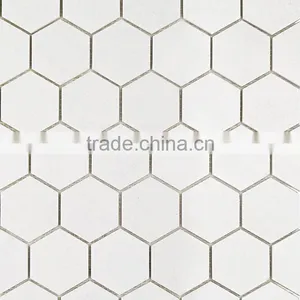 MM-CV258 Fashionable Indoor Decor Natural Stone Marble Thassos Hexagon Mosaicmosaic thumbnail-2