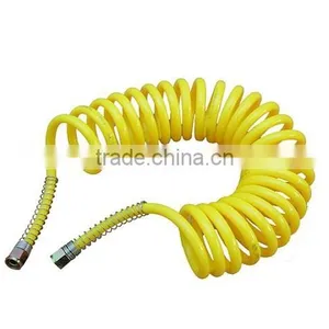 Abrasion Resistance Spiral Pvc Tube Coiled Hose 6mm*4mm Yellow 5m thumbnail-2