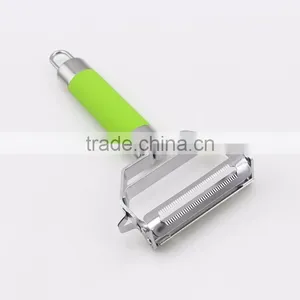 Hot Sale Two Blades Green Rubber Handle Peeler thumbnail-5