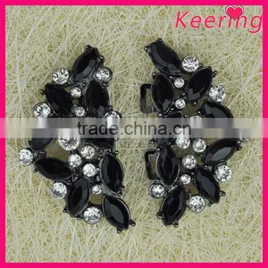 Fashionable Wholesale Elegant Black Metal Rhinestone Buttons for Garments WBK-1509 thumbnail-1