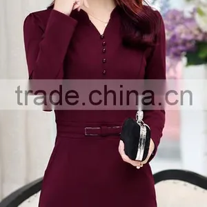 2016 Customized Manufactorying Fashionable Custom Fit Middle-aged Ladies Dress thumbnail-6