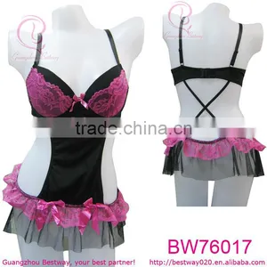 Plus Size Lingerie Ruffle Bow Cute Lingerie thumbnail-1