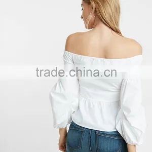 MGOO New Fashion Sexy White Women Tops Latest Design V Neck Wholesale Factory Price thumbnail-4