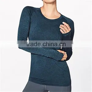 New Design Ladies Round Neckline t Shirt With Long Sleeve thumbnail-1