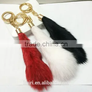 Fashion Handbag Accessories Fox Fur Tail Keychain thumbnail-5