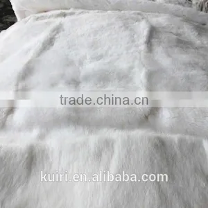 2016 Real Natural White Bed Rabbit Fur Rug Decorative Floor Fur Throw Carpet Blanket Home Decor Bedding New thumbnail-1