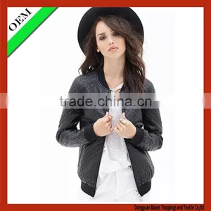 OEM High Quality Women Fashion Jacket/women PU Coat thumbnail-1
