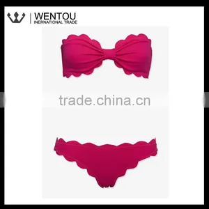 Personalized Scalloped Bandeau Bikini thumbnail-3