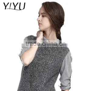 Winter Autumn Women Round Collar Thick Cashmere Vest Sweater thumbnail-1