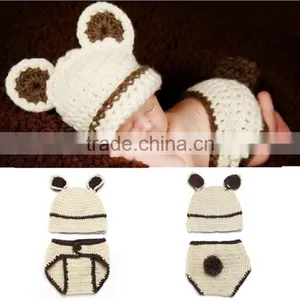 2016 Wholesale Boutique Newborn Hand Made Knitting Patterns Animal Hats thumbnail-2