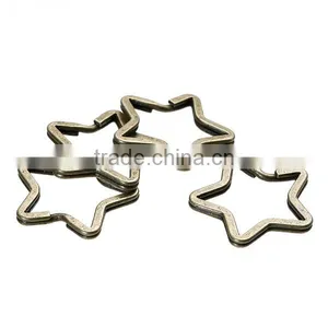 Pentagram Star Antique Bronze Iron Based Alloy Metal Keychain Findings thumbnail-3