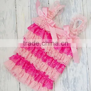 Lace Princess Latin Dance Party Pettiskirt Ruffles Kids Bow Floral Wholesale Kids Pettiskirt for Infant Girls thumbnail-1