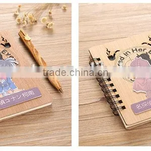 High Quality Japan Detective Conan Anime Wood Cover Cute Notebook thumbnail-3