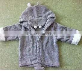 100% Cotton Breathable Hippo Design Baby Bath Robe/kids Bath Robes thumbnail-1