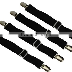 Adjustable Bed Sheet Corner Holders Elastic Grippers Suspenders Holder Straps 4 Pack thumbnail-3