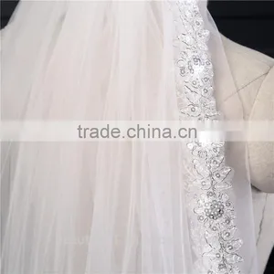 2017 Wholesale Bridal Veils Hot Sale Short Elegant Bridal Wedding Veils Short Tulle Wedding Bridal Veils HL28 thumbnail-2