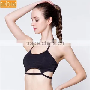 OEM Custom Hot Fashion Youth Women's Light Support Cross Back Wirefree Yoga Sport Bra thumbnail-2