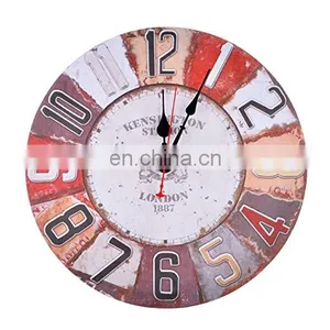 Vintage Look Silent Wooden Clock Wall Clock Decor thumbnail-1