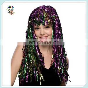 Cheap Colorful Mardi Gras Party Women Long Tinsel Wigs HPC-0025 thumbnail-1