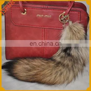 Thick Real Fox Fur Bag Accessory Tail Fur Keychain thumbnail-2