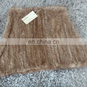 Knitted Mink Fur Tube Cape for Women thumbnail-5