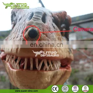 Outdoor Playground Walking Stainless Steel Animatronic Dinosaur Costume With Camera thumbnail-3