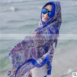 2018 New Folk Style Paisley Retro Silk Scarf Shawl Sunscreen Tourism thumbnail-2
