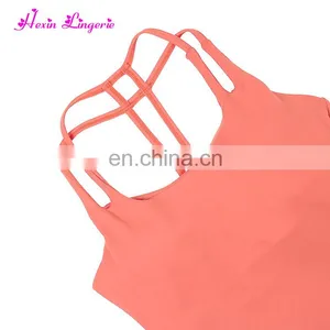 Oem Factory Wholesale Fashion Women Sports Yoga Orange Tank Top Gym thumbnail-5