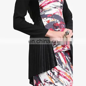 New Design Modern Pleats Print Islamic Dress Plus Size Women Baju Kurung thumbnail-4