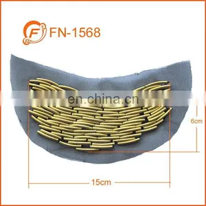 Brass Tube Gold Color Crest Applique Patch thumbnail-1