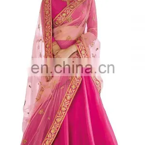 Wedding Wear Stylish Lehenga Choli + Bottom Pant Style Anarkali Suits Dress Material 2017 thumbnail-3