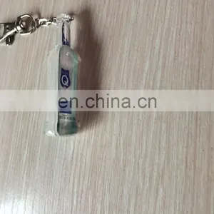 Promotional Gifts Logo Printing Insert Acrylic Bottle Shaped Keychain thumbnail-2