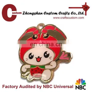 Popular Hot Sale Cheap Strawberry Cartoon Souvenir Metal Keychains thumbnail-1