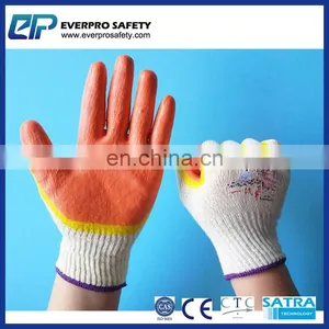 Safety Grip Protection Groves Cotton String Knit Latex Dipped Palm Gloves thumbnail-5