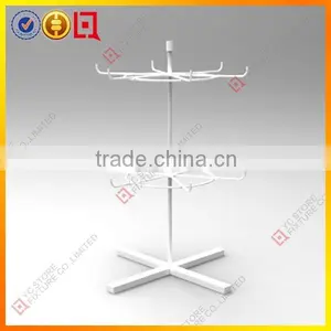 6 Hooks White Metal Rotating Display Stand thumbnail-1