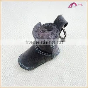 Custom Handmade Leather Snow Boots Shoes Shape Keychain thumbnail-1