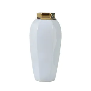 Jingdezhen Electroplate Gild Modern Simple White Ceramic Vase For Indoor Decor thumbnail-5