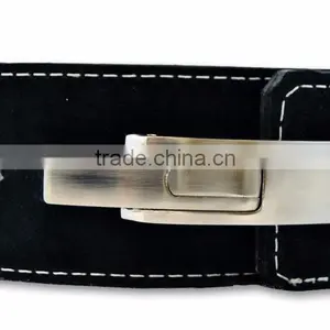Professional Fitness Weightlifting Power Gym Belt Lever Genuine Leather Belt 4" Silver Buckle New thumbnail-1