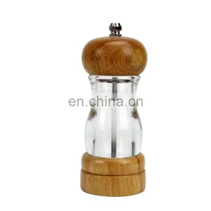 Food Grade Salt And Pepper Grinder Spice Mill Grinder Bottles Shaker With Wooden And Ceramic Mechanism thumbnail-1