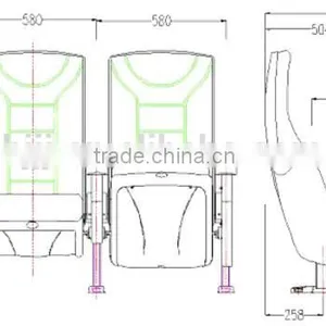 Movable Cinema Chair Fabric Theater Movie Seat HJ813 thumbnail-6