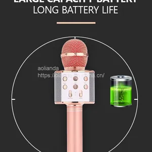 Portable ABS Karaoke Handheld Microphone BT Radio Speaker Consender Handheld Studio Microphone for Smartphone thumbnail-4