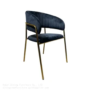 Velvet Armchair With Openwork Backrest High Golden Legs DC-R21 thumbnail-1