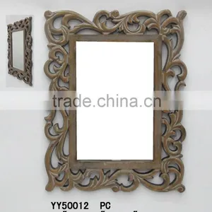 European Ancient Resin Wall Framed Mirrors , Decorative Rectangle Resin Wall Mirror thumbnail-1