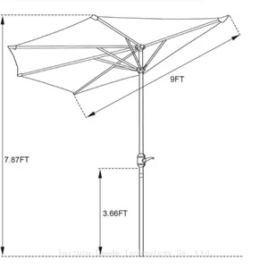 2.7m Side Steel Umbrella thumbnail-3