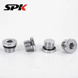 Sempeck Fluid Hydraulic Fitting, 304 Stainless Steel Pipe Plug/Oil Plug With Gasket Seal, Hexagon Socket Plug (4BN, 4MN) thumbnail-4